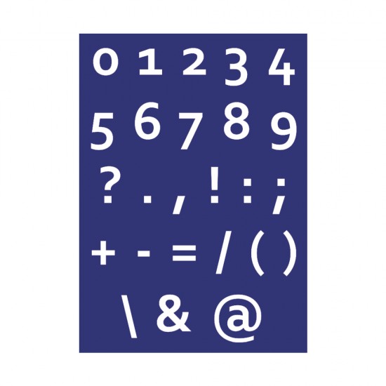 Sablon: letters + figures linear, DIN A4, 1 stencil + coating knife, tba