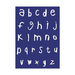 Sablon: alphabet small letters, handwriting, DIN A4, 1 stencil + coating