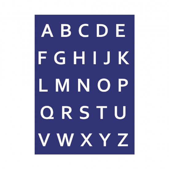 Sablon: alphabet capital letters, linear, DIN A4, 1 stencil + coating kn