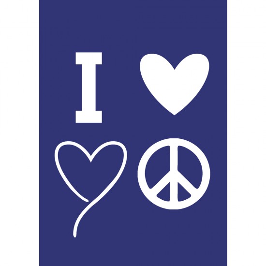 Sablon: Ich Liebe ..., DIN A4,1stencil+coating knife in tab-bag