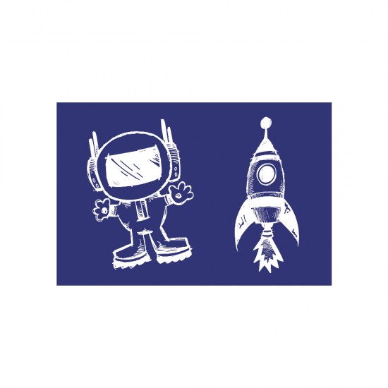 Sablon, Astronaut + Rocket, DIN A5, 1 stencil + coating knife, tbag