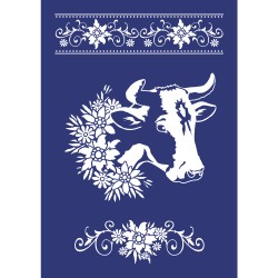 Sablon serigrafic Vacuta fericita, A4 + cutter