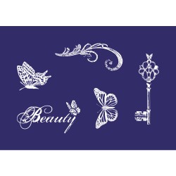 Soft Sablon: Vintage Beauty, DIN A5,1 stencil + 1 coating knife, tab-