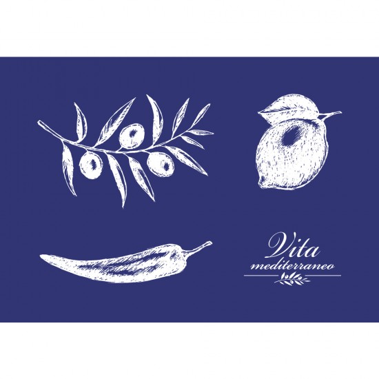 Sablon Vita mediterraneo, DIN A5, 1stencil+1coating knife in t-bag