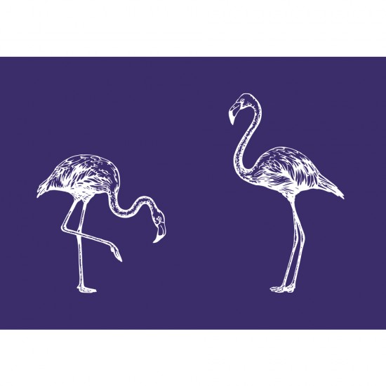 Sablon serigrafic, 2 Flamingo, DIN A5, +1 racleta