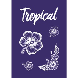 Sablon serigrafic Hibiscus, A5 + cutter