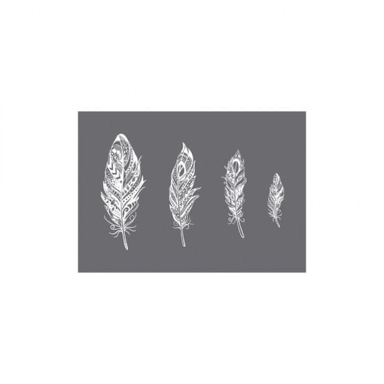 Sablon serigrafic Mandala feathers A5 + racleta