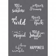 Screen printing stencil Spray A5, 1 stencil+1 squeegee scraper, tab-bag