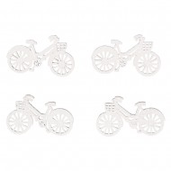 Biciclete lemn, Rayher, albe, 4x2 cm, 10/set