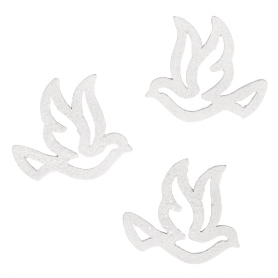 Decoratiune porumbei cu sclipici, 4x3.5cm,10 buc/set