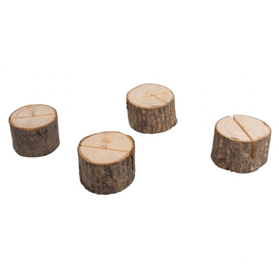 Buturugi lemn natur, cu canal pe mijloc, 3-4,5 cm, 4 buc/set