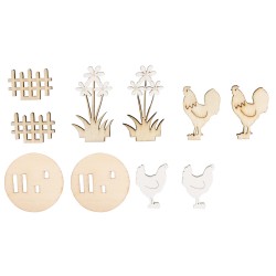 Set decorativ Rayher, gainuse din lemn, dimensiune 4.5x5.5cm, 2buc/set