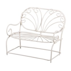 Decoratiune bancuta Rayher, metal, dimensiune 11,5x6,5x9,5 cm, culoare alb Decoratiune bancuta Rayher, metal, dimensiune 11,5x6,5x9,5 cm, culoare alb