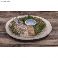 Decoratiune sezlong Rayher lemn, albastru, 14 cm