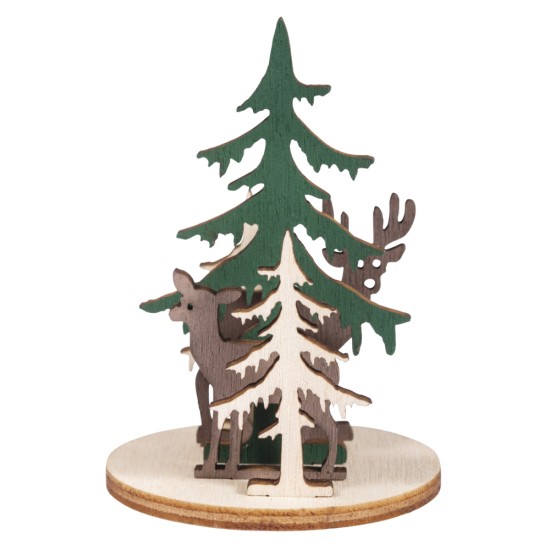 Set decorativ Rayher, de iarna, din lemn, se poate crea un decor deosebit, dimensiune 3-6,5 cm, 2/set