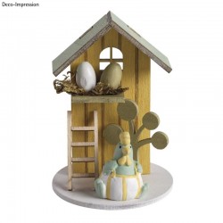 Kit  casuta decorativa lemn,Rayher, 6cm øx 9cm, 8 bucati Kit  casuta decorativa lemn,Rayher, 6cm øx 9cm, 8 bucati