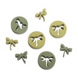 Set decorativ Rayher, libelule din lemn, diverse modele si culori, dimensiune 2 cm, 24/set Set decorativ Rayher, libelule din lemn, diverse modele si culori, dimensiune 2 cm, 24/set