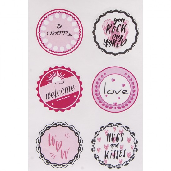 Sticker Love, diametru 3,5 cm, 24buc /set