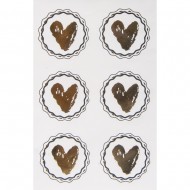 Autocolant inimioara, 3.5cm, auriu, 24buc/set