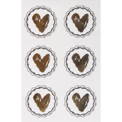Autocolant inimioara, 3.5cm, auriu, 24buc/set Autocolant inimioara, 3.5cm, auriu, 24buc/set