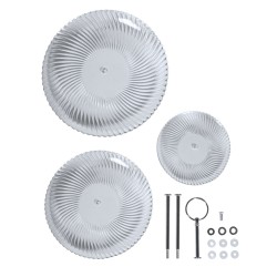 Etajera sticla Rayher, 2 nivele, diam.26 / 20,2 / 15.7 cm, inaltime 33 cm