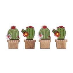 Set decorativ Rayher, cactusi din lemn, adezivi, dimensiune 3,5x6,1 cm, 4/set Set decorativ Rayher, cactusi din lemn, adezivi, dimensiune 3,5x6,1 cm, 4/set