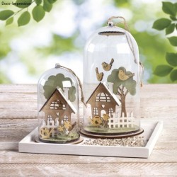 Kit creativ Rayher, doua casute cu gradina, lemn, contine 29 de piese