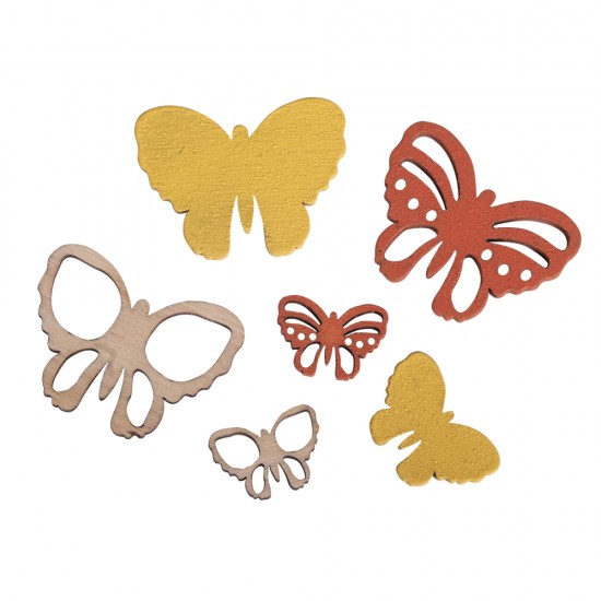 Decoratiuni din lemn Butterfly, FSC 100%, 2-4x1.5-3cm, decupare laser, tab-bag 1