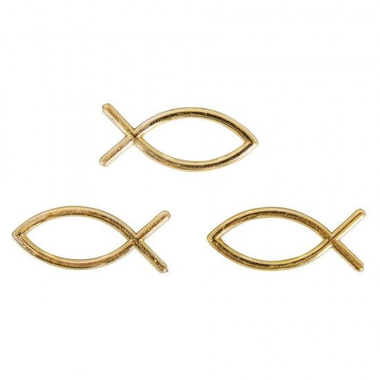 Pestisori plastic, Rayher, aurii, 3x1.2 cm, 20 buc/set