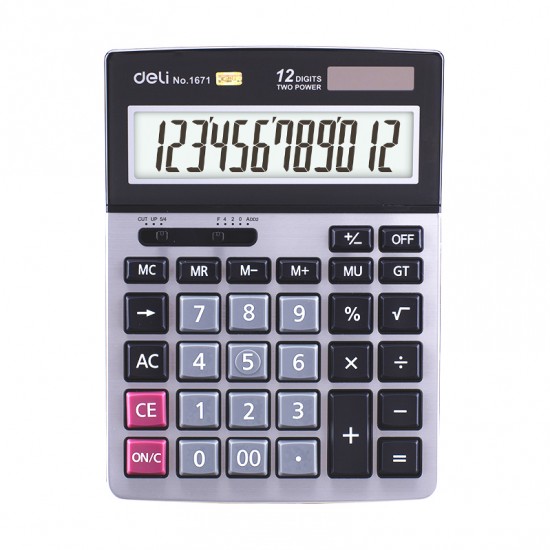 Calculator metalic cu 12 digits, DELI 12671