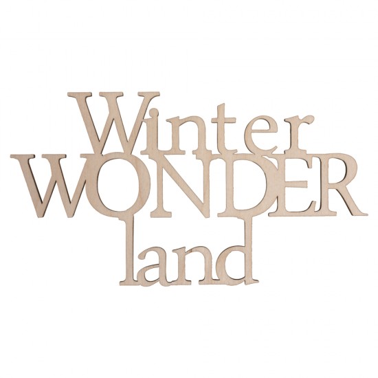 Deco lemn natur, Winter wonder land, FSC 100%, 22x11.9 cm