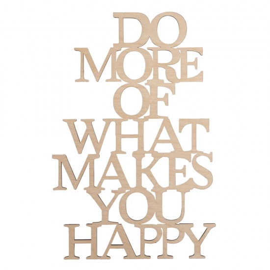 Deco lemn natur, Do more of what makes you happy, FSC 100%, 12.8x19.7 cm