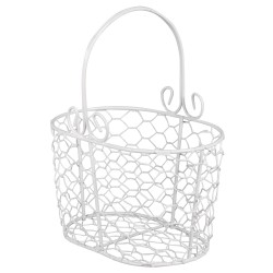 Cos metal alb,16x11x20 cm