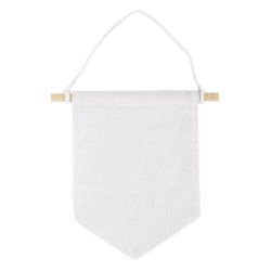 Steag, fanion textil, alb natur, Rayher, 14x14 cm