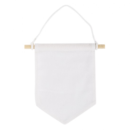 Steag, fanion textil, alb natur, Rayher, 14x14 cm