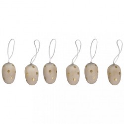 Oua din lemn, cu agatatoare, dimensiune 2x3 cm, 6/set