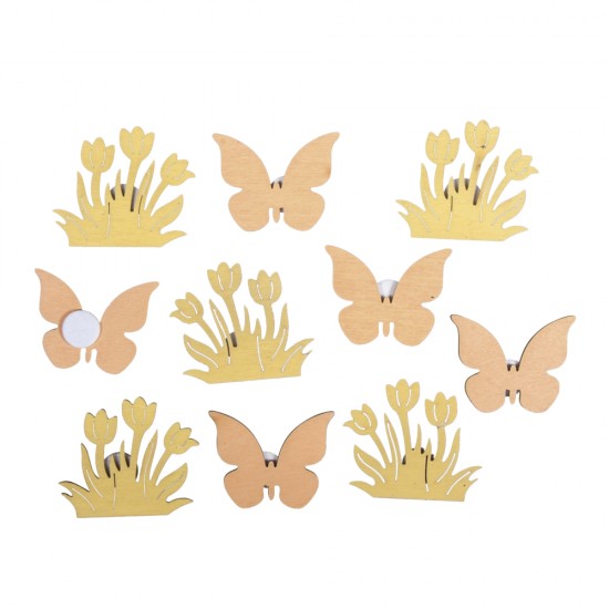 Decoratiuni din lemnFlower+butterfly, 3cm A?