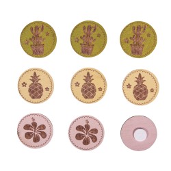 Figurine lemn Tropical, Rayher, adezive, 3 cm, 9 buc/set