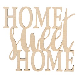 Deco lemn natur, Home sweet Home, FSC 100%, 18x16.2x0.4 cm
