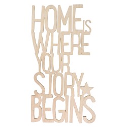 Deco lemn natur, Home is where yous story begins, FSC 100%, 14.8x27.5x0.4 cm Deco lemn natur, Home is where yous story begins, FSC 100%, 14.8x27.5x0.4 cm