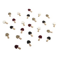 Ciupercute lemn, adezive, 2.5x1.5 cm, 12 buc/set Ciupercute lemn, adezive, 2.5x1.5 cm, 12 buc/set