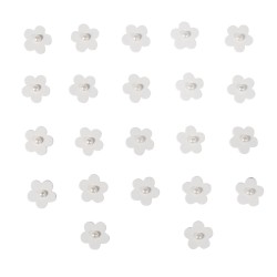 Flori lemn, Rayher, white, 2 cm, 22 buc/set Flori lemn, Rayher, white, 2 cm, 22 buc/set