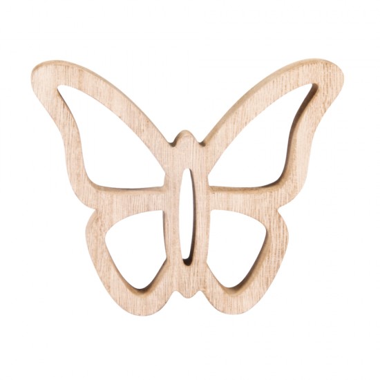 Lemn butterfly, natural, 14x11.5x2cm