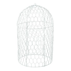 Decoratiune Rayher, colivie sarma metal , 15cm, Alabastru alb, 25cm