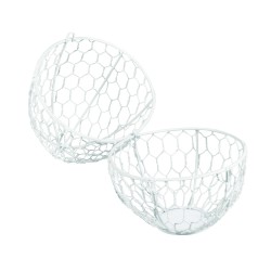 Cos metal alb, Ou, 21 cm