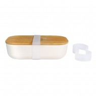 Cutie bambus, 20x11x6 cm + 2 inele silicon