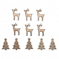 Decoratiune lemn Craciun , Rayher, 3x4.5cm, 10/set