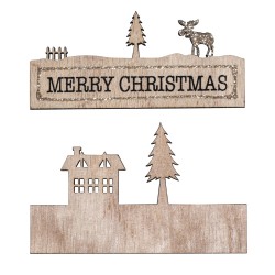 Decoratiune lemn "Merry Christmas", Rayher , 11x6.2cm