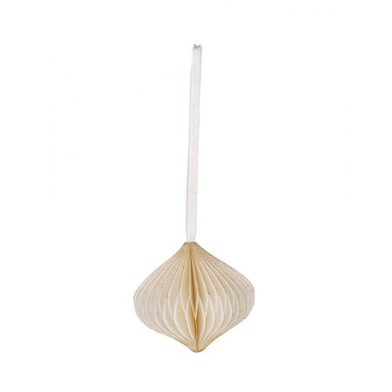 Ornament glob din hartie crem,Rayher, 8x8cm