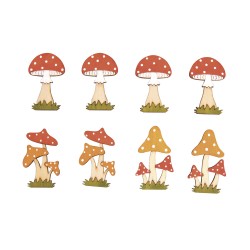 Forme din lemn ciupercute, 4-4,5cm, 8buc/set Forme din lemn ciupercute, 4-4,5cm, 8buc/set